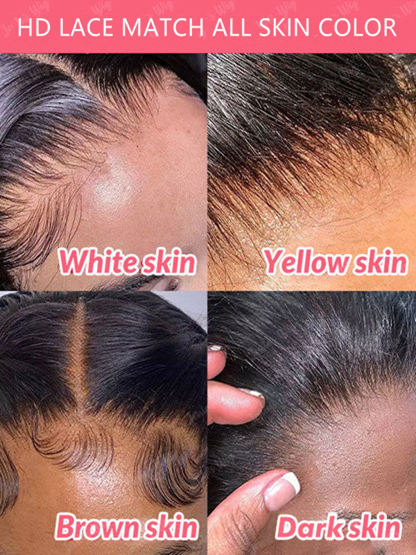 Ombre light Brown Body Wave 360 HD Lace Frontal Wig Bleached Knots