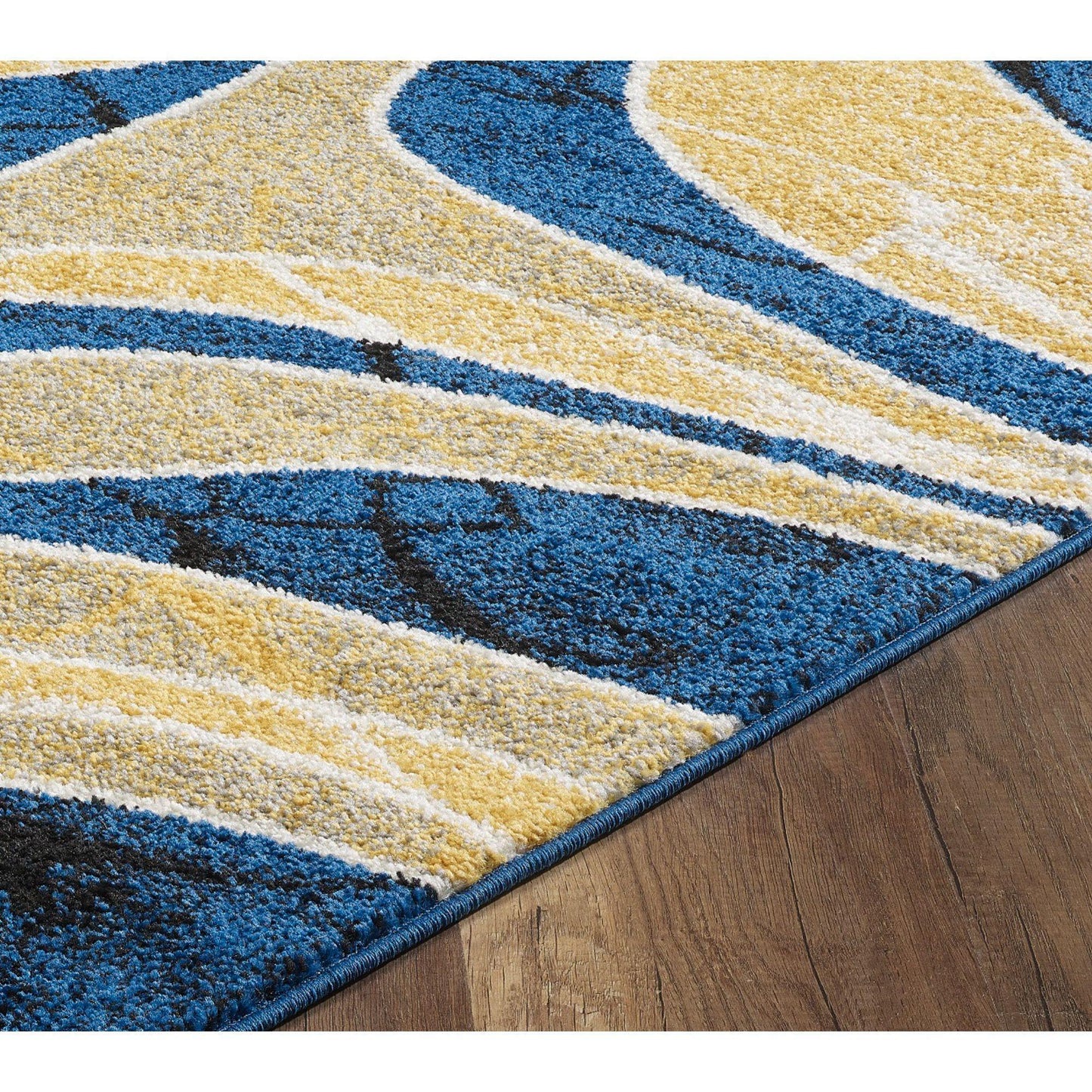 L'Baiet Yellow and Blue Graphic Rug