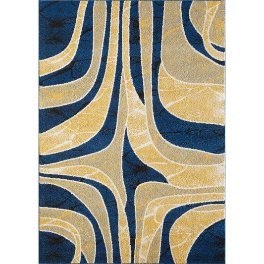 L'Baiet Yellow and Blue Graphic Rug