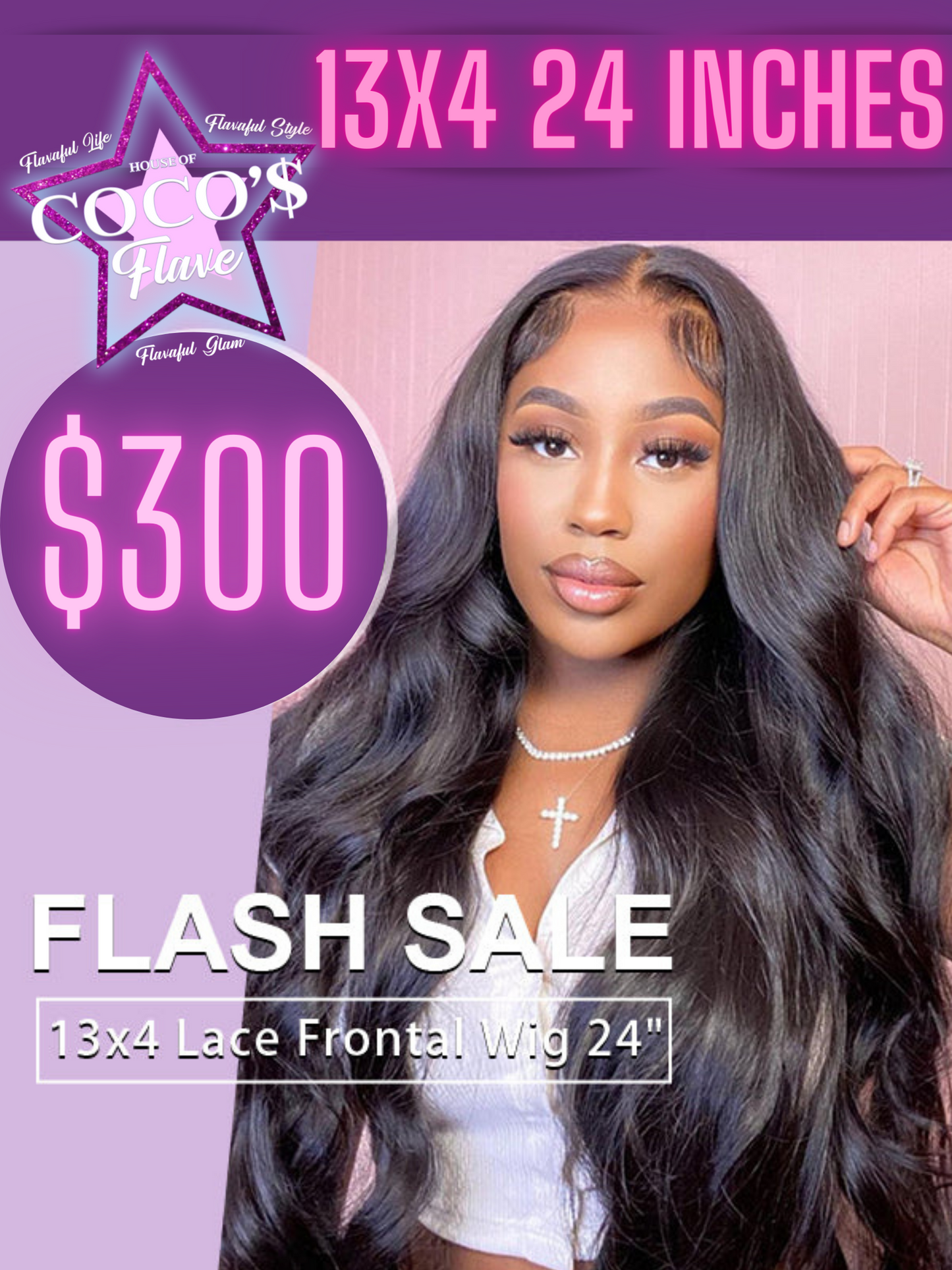 24" Body Wave Human Hair Lace Front Wig
